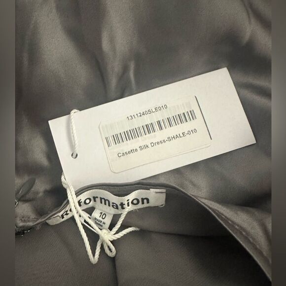 Reformation Casette Maxi Silk Dress “Shale” Open Back Cut-out Sz10 NWT - Picture 8 of 10